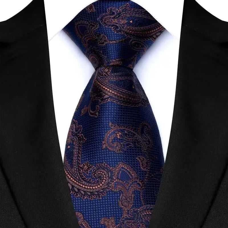 Luxury 8CM Mens Necktie Floral Paisley Classic Ties For Man Groom Jacquard Woven Neck Tie Business Wedding Party