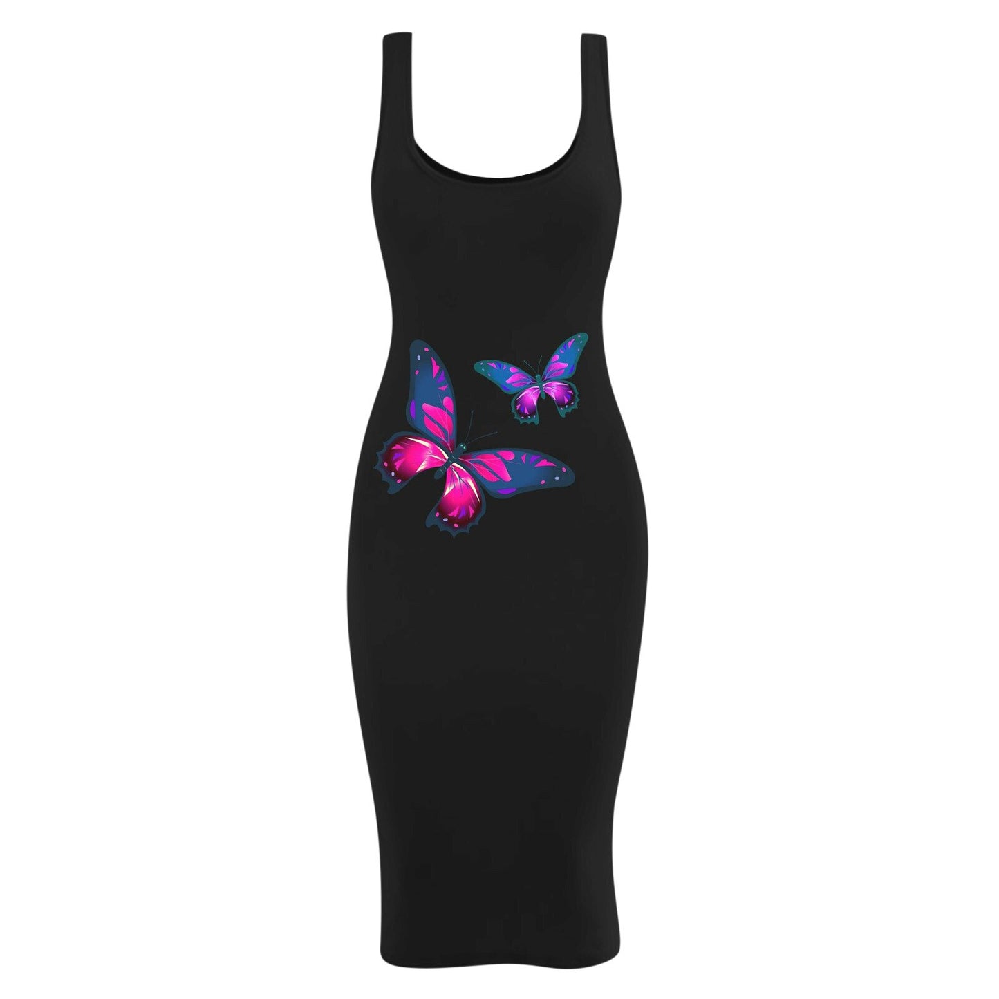 2022 Summer Star Butterfly 3D Print Sleeveless Tank Top Dress Nightclub Girls Women Sexy Clothes