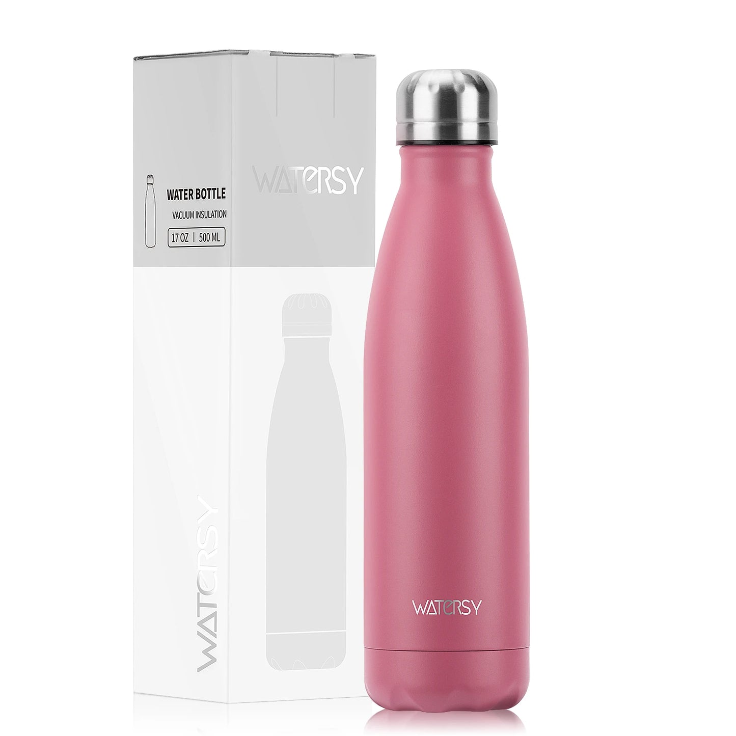 WATERSY 500ml Insulated Water Bottle, Stainless Steel Thermal Leakproof Flask, BPA-Free Double Walled Vacuum Bottle for Sports