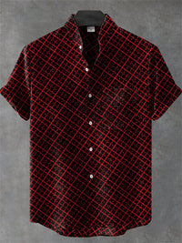New Vintage Men's Linen Short Sleeve Shirt Casual Fashion Men's Street 3D Flower Printed Shirt Casual Shirt