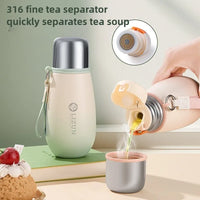 Mini stainless steel insulated cup, portable pocket pot, student tea and water separation creative casual cup gift