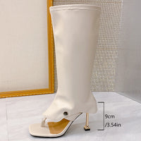 2025 New Toe-clip Cool Boots for Women Stiletto High-heeled Long-leg Pants Tube Boots Slippers