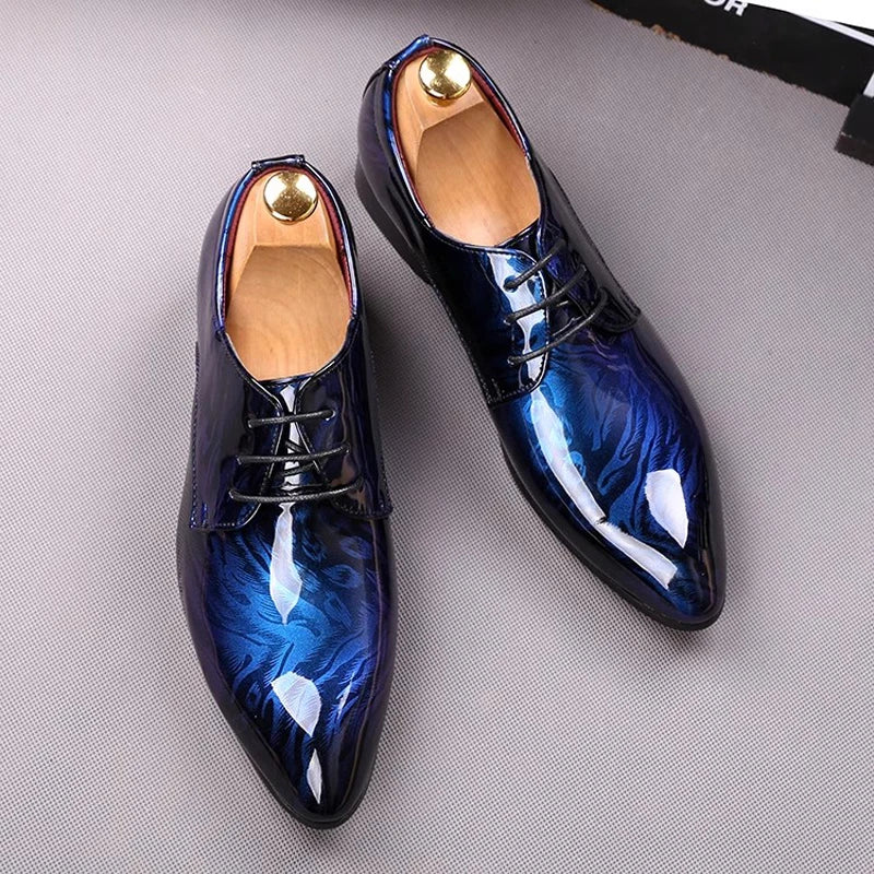 Men's Dress Shoes Patent Leather Business Shoes Pointed Toe Zapatos Hombre Oxfords Shoes For Men Sapatos Social Masculino