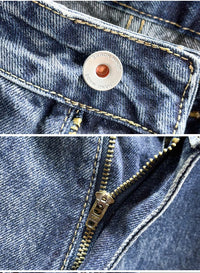 Men's Jeans Streetwear Fashion Tapered Pants Blue Casual Personality Vintage Male Clothing Slim Denim Trousers Brands