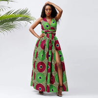 African Dresses For Women Elegant Maxi Dress DIY Sleeve Nigerian Traditional Clothing Ankara Print For Ladies Evening Party