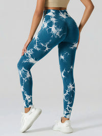 Seamless Tie-Dye Yoga Pants High Waist Peach Booty Leggings for Women - Print Workout Tights Butt Lifting Fitness Cross-Border