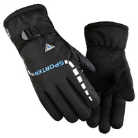 Winter Men Women Full Fingers Gloves Warm Thicken Fleece Skiing Outdoor Running Gloves Waterproof Windproof Non-Slip Mittens