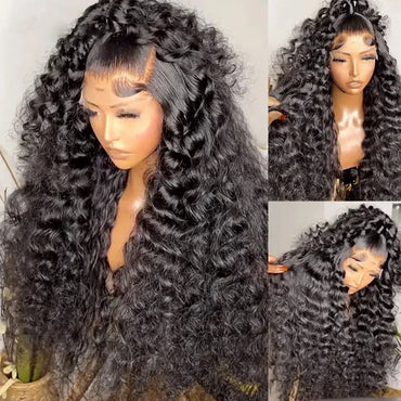 BLACROSS 28 Inch 13x6 Deep Wave Lace Front Wigs Human Hair 180 Density