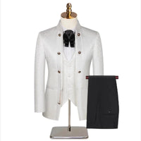 2025 New Wedding Host Performance Men's Suit Dress Three-piece Botanical Floral Pattern  Blazer  for Men with Pants and Vest