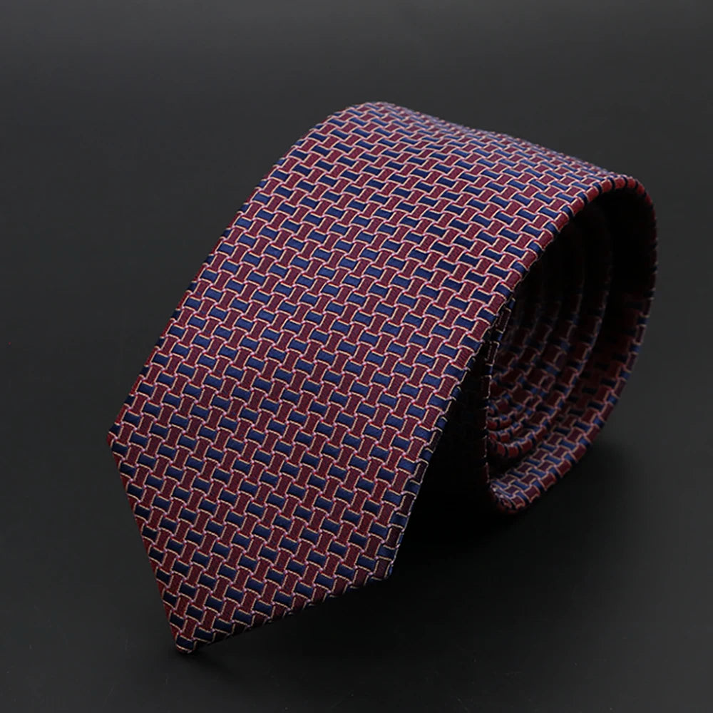 New Men Ties Solid Color Stripe Print Floral 6cm Jacquard Business Neckties Narrow Skinny Tie Wedding Prom Daily Wear Accessory