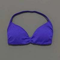 HISTELLO Strappy Bra Gym Top Women High Support Thin Strap Halter Sports Seamless Bras Scrunch Push-up Workout Yoga Tank Tops