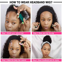 Body Wave Headband Human Hair Wig Machine Made Human Hair Wig Ready To Wear Headband Body Wave Remy Human Hair Wigs for Women