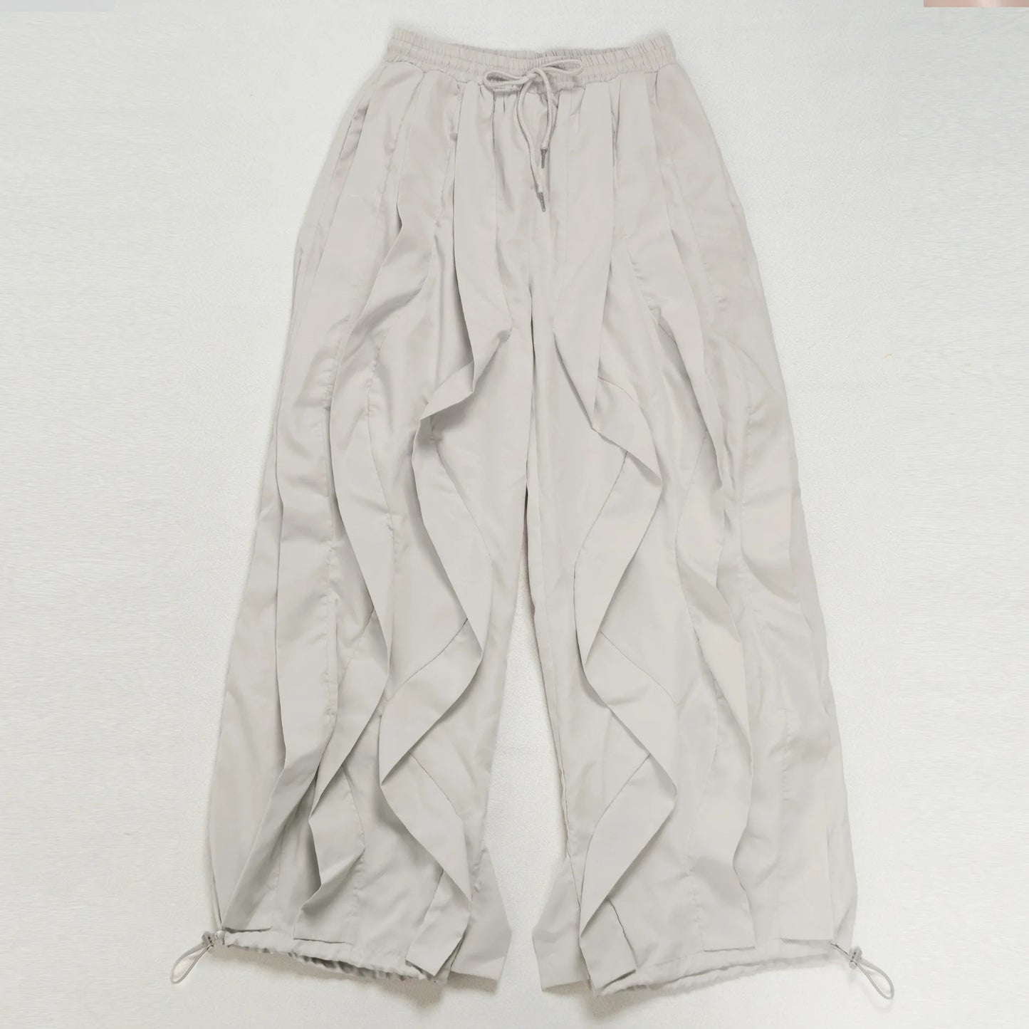 Summer Fashion 2025 Women Ruffle Print Cargo Pants Casual New Female Streetwear Joggers Elastic High Waist Loose Latern Trousers