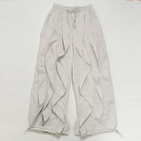 Summer Fashion 2025 Women Ruffle Print Cargo Pants Casual New Female Streetwear Joggers Elastic High Waist Loose Latern Trousers
