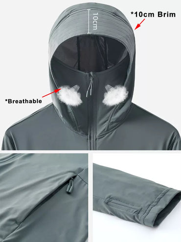 Summer UPF 50+ UV Proof Men Skin Coats Hooded Sun Protection Breathable Cool Thin Windbreaker Plus Size Casual Jackets 8XL