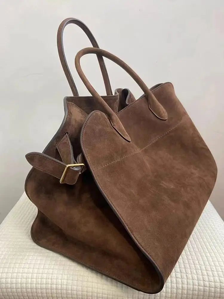 Ladies' Top-handle Bag High-end Feel Niche Design Large Capacity Vintage Commute Handbag For Autumn/winter Season
