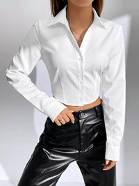 Spring and summer casual shirt fashion personality style senior white collar long sleeve women's wear