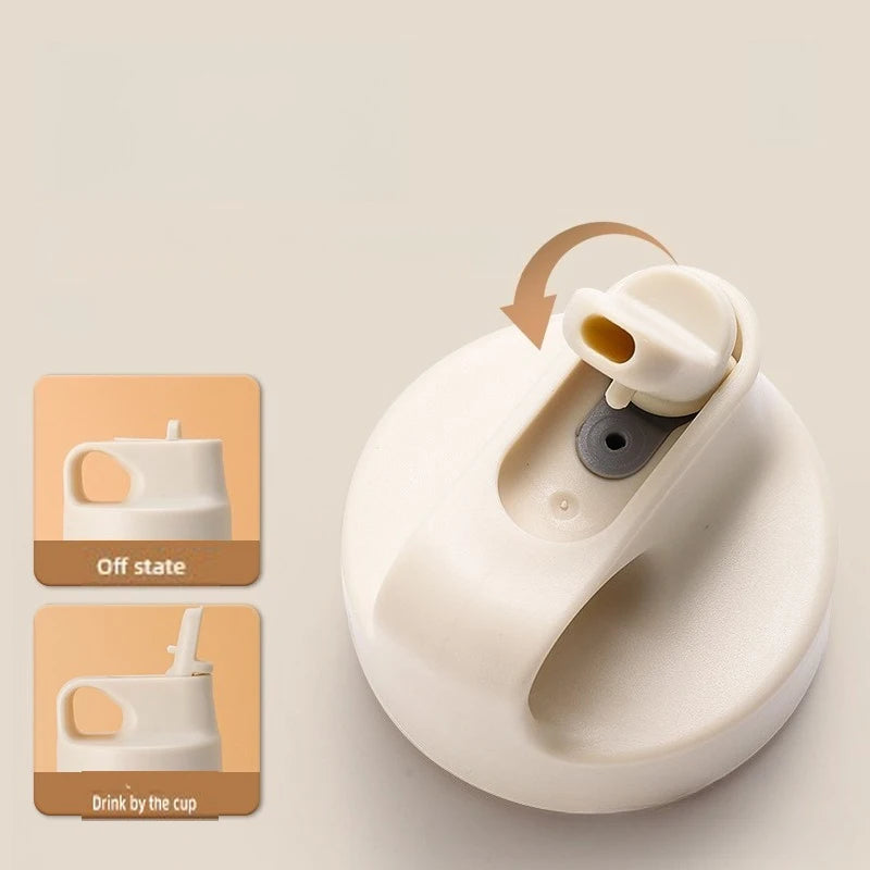 550ML Stainless Steel Insulated Cup Portable Thermos Cup Anti-drop Straw Water Bottle Outdoor Sport Insulated Water Bottle
