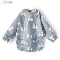 New Baby Bib with Pocket for Feeding Accessories Bibs for Children Waterproof Long Sleeve Bibs Aprons with Long Sleeve