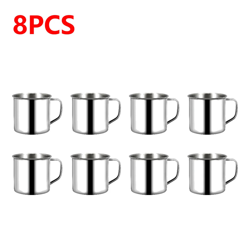 1/5/10PCS 200ML Stainless Steel Mug Coffee Cup Insulated Cup Keep Drinks Hot Camping Travel Mug Milk Tea Cup Tumbler Water Mug