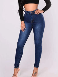 2022 Elastic Skinny Ripped Jeans Women High Waist Jeans Women With Holes Black White Denim Pencil Jeans For Women