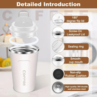 Insulated Coffee Mug Smart Temperature Display Coffee Cup Stainless Steel Thermos Cup Travel Water Bottle Car Office Water Cups