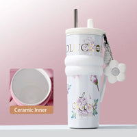 710ML Vacuum Cup Stainless Steel Insulation Or Cooling Thermal Water Bottle High-Capacity With Lifting Rope Insulated Cup