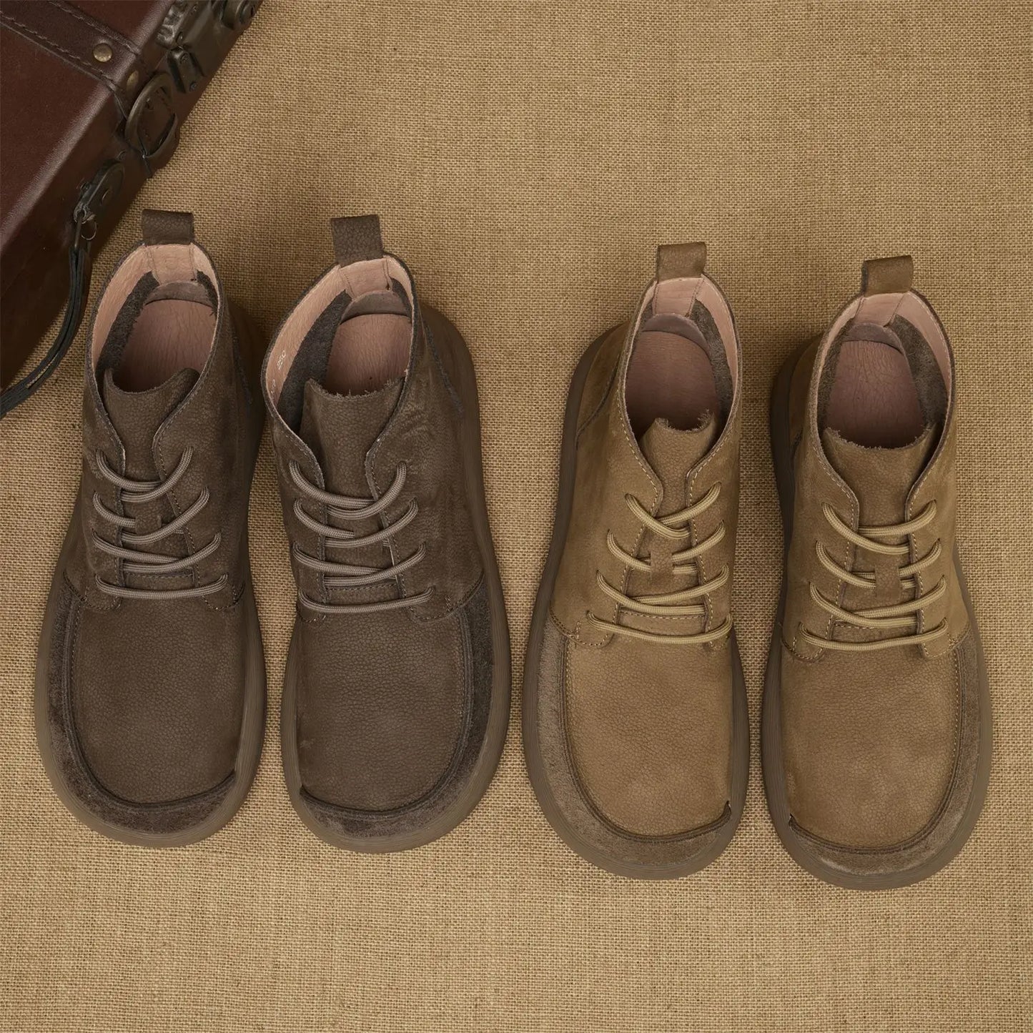Men's boots 2025 spring new cowhide thick-soled non-slip natural leather soft Chelsea single short boots wide barefoot shoes