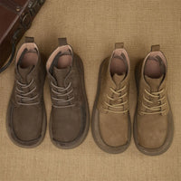 Men's boots 2025 spring new cowhide thick-soled non-slip natural leather soft Chelsea single short boots wide barefoot shoes