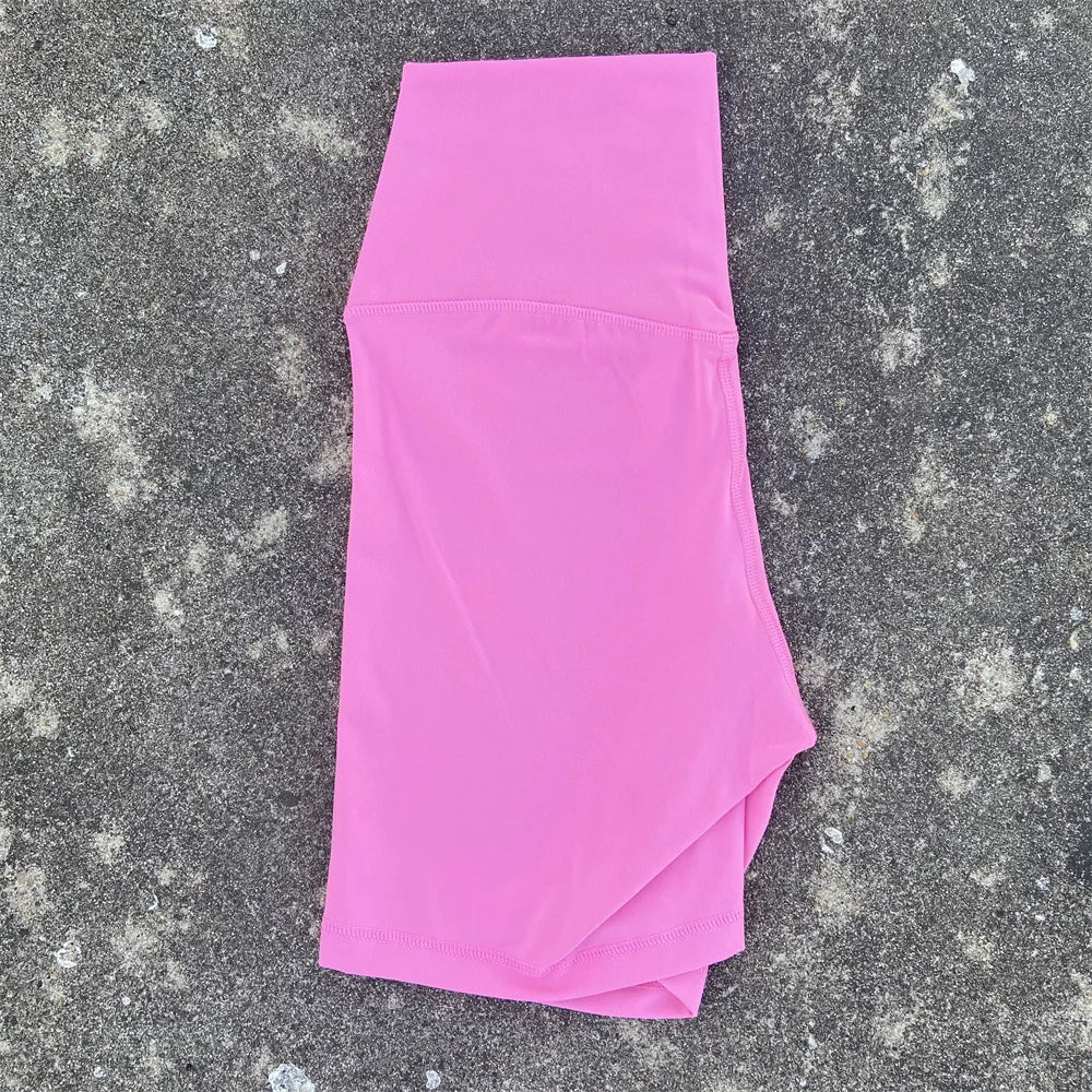 Solid Color Cycling Women Sport Yoga Short leggings Compression Support Sweat-Wickin Comprehensive Training Jog Internal Pocket