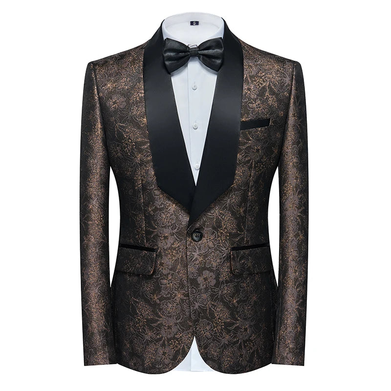 2026 New Men's Dark Brown Suit Jacket, Wedding Business Dress Coat, Slim Blazers, Costume, Asian Size, M-5XL, 6XL