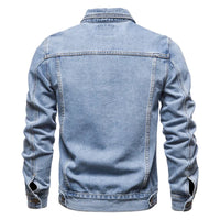 2025 Autumn Men Solid Denim Jackets Fashion Motorcycle Vintage Jeans Jackets Hommes Slim Fit Cotton Casual Black Blue Coats