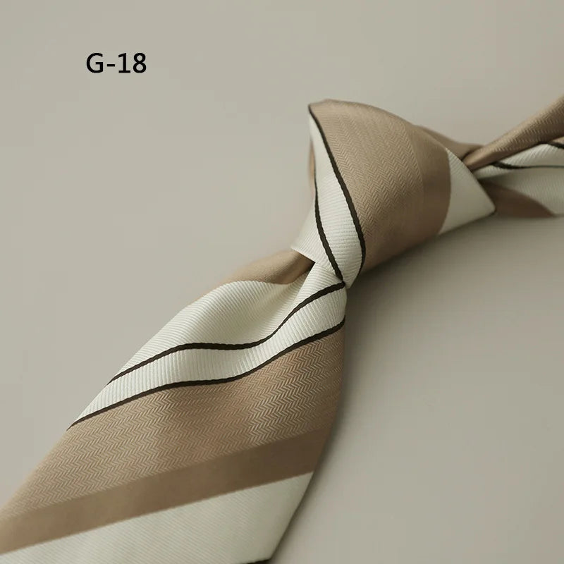 8CM Formal Striped Neckties For Men Suit Professional Gentleman Polyester Paisley Neck Tie Male Groomsman Wedding Party Cravat