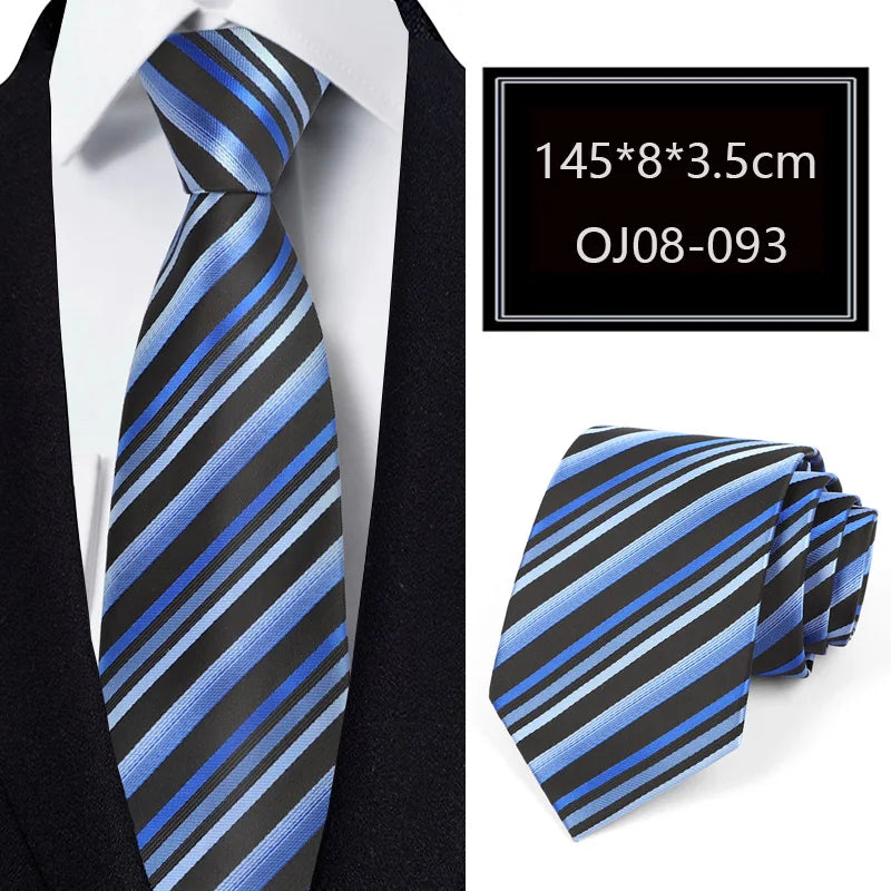 Luxury 56 Colors New Men's Tie Classic Floral Stripe Plaid 8cm Jacquard Neck Tie Necktie For Men Business Wedding Party