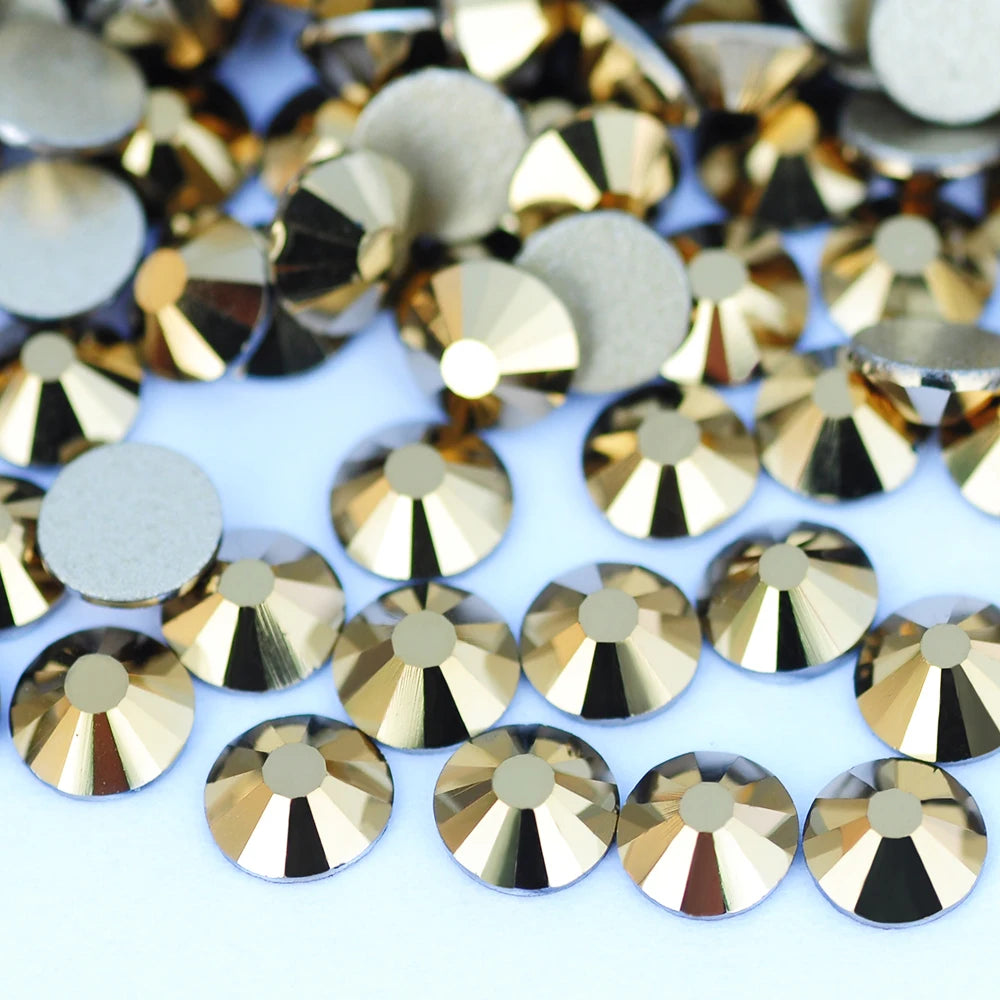 YANRUO 2058 Top Non Hotfix Flat Back Rhinestones Glass DIY Cold Fixation Nail Art Decorations Stones And Crystals Strass Crafts