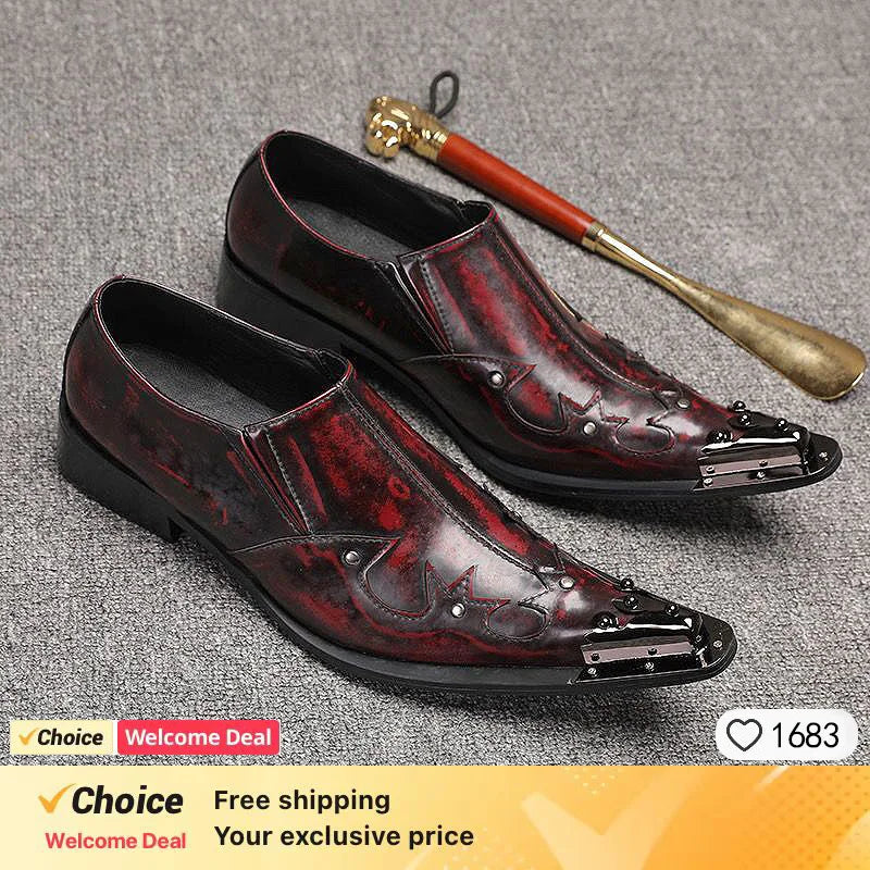 British New 2024 Men Mocassins Italian Shoes Slip On Patent Leather Loafers Wine Red Dress Shoes For Men
