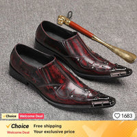 British New 2024 Men Mocassins Italian Shoes Slip On Patent Leather Loafers Wine Red Dress Shoes For Men