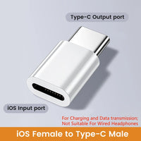 USB C to Lightning Adapter IOS Fast Charging Lightning Male to Type C Female Converter For iPhone 14 13 12 Data Transfer Adapter