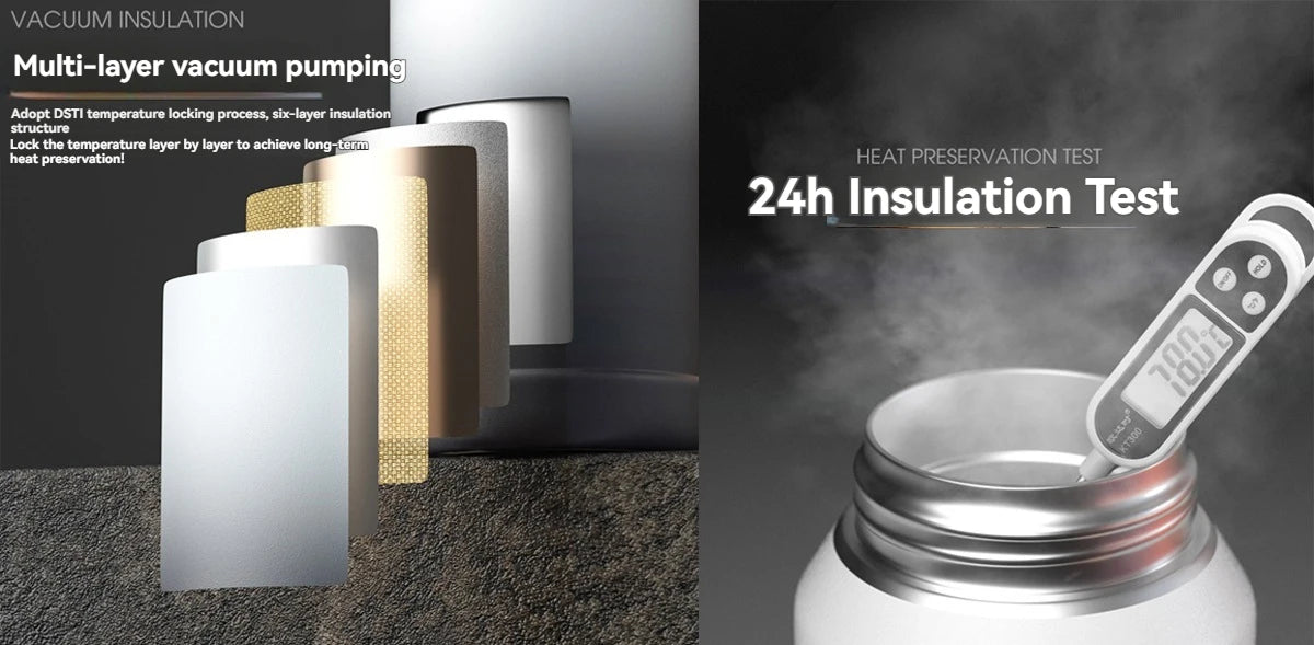 Thermos Water Bottle With Straw Handle Cup 316 Stainless Steel Flask Large Capacity Vacuum Insulated Tumbler