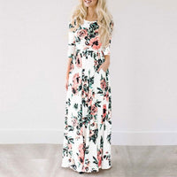 Summer Maxi Dress Women 2022 Pink Floral Print Boho Beach Dress Ladies Evening Party Long Dress Sundress Vestidos de festa 3XL