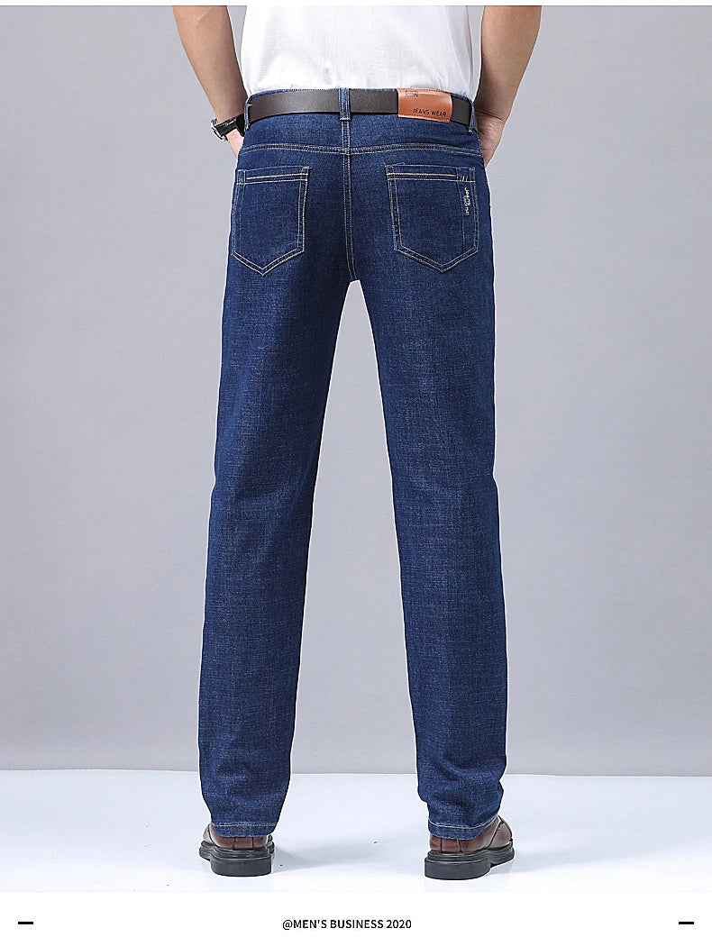 Men's Denim Jeans Thin Summer Straight Business Soft Fashion New High Quality Pants New Arrivals Dropship OL Work Trousers
