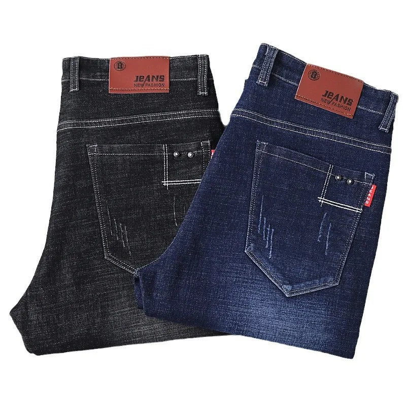 Jeans Men Autumn and Winter New Elastic Business Men's Pants Youth Men Straight Man Men's Adult Seasons A Comfortable Gentleman
