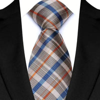 Luxury 8CM Mens Ties Plaid Checks Stripes Classic Business Necktie Jacquard Woven Neck ties For Men Groom Wedding Party Neckwear