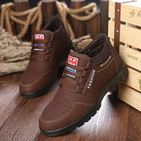 Men Boots Leisure Leather Luxury Casual Shoes Mens Sneakers Keep Warm Snow Boots Non-slip Men Cotton Boots Bota Masculina