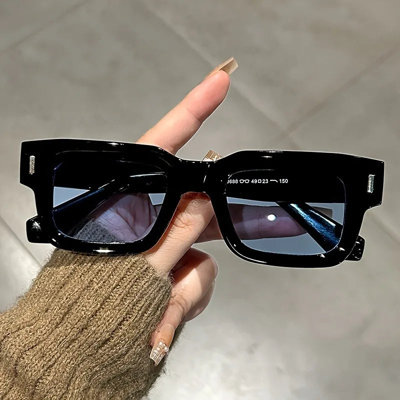 Luxurious Rectangle Sunglasses Women Men Fashion Brand Designer Casual Sun Glasses Female Male Plastic Outdoor Eyewear