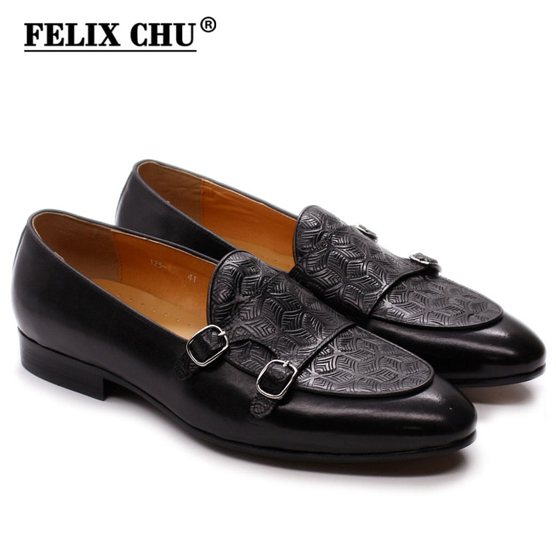 Summer Autumn Shoes Mens Loafers Classic Monk Strap Men Shoes Genuine Leather Slip on Dress Shoes Wedding Party Casual Business