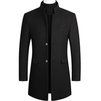 Boys Winter Black Coat Plus Size Woolen Blend Coat Male Long Windbreaker Jacket Thick Cotton Warm Men Jacket Mens Overcoat 4xl