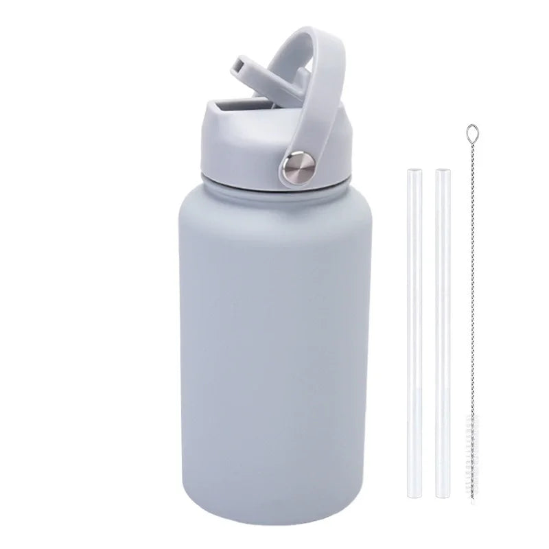 PuraCool Custom Water Bottle 650ml/22oz Insulated Thermos Personalized Tumbler Flask with Straw