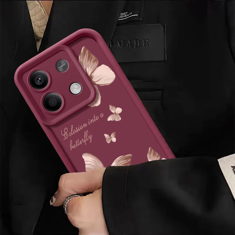 Shockproof Golden Butterfly Case For Xiaomi Redmi Note 13 12 Pro 5G 11 10 14 4G Poco F6 X6 X5 Pro 11T 13T 14T Pro Funda Luxury