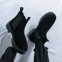Men Chelsea Boots Retro Comfortable Ankle Boots 2025 Fashion Black Brown Comfortable Fashion British Style Thick-soled Heighteni
